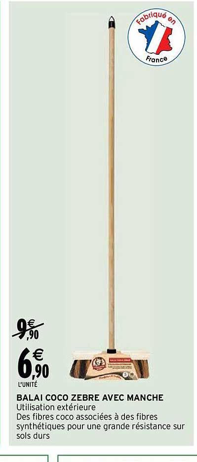 balai coco zèbre avec manche