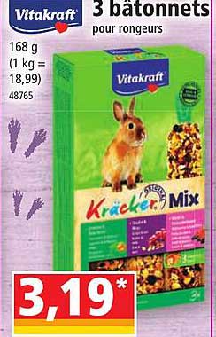 3 bâtonnets pour rongeurs vitakraft