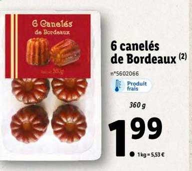 6 canalés de bordeaux