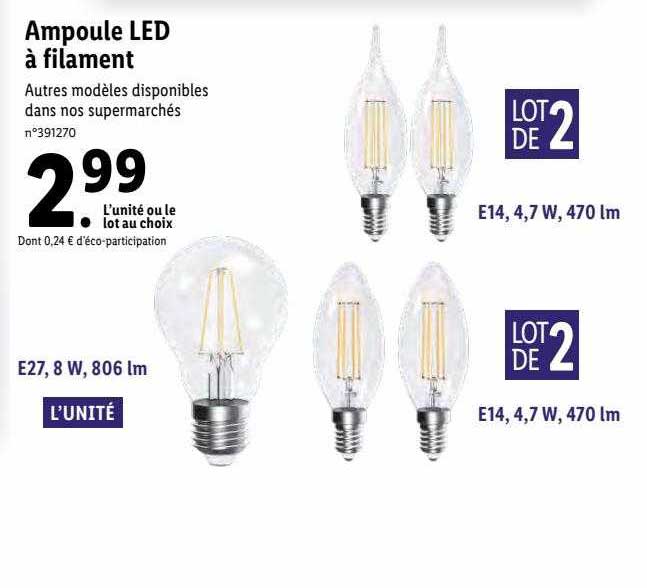 ampoule led à filament