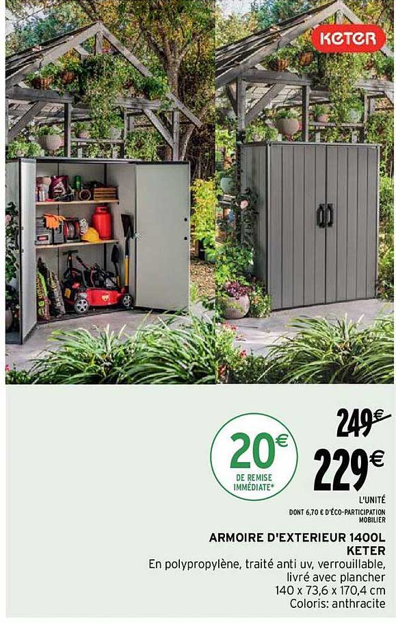armoire d'extérieur 1400 l keter