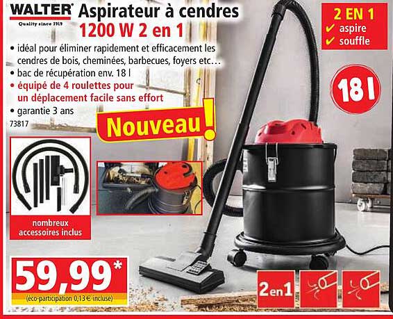 aspirateur à cendres walter