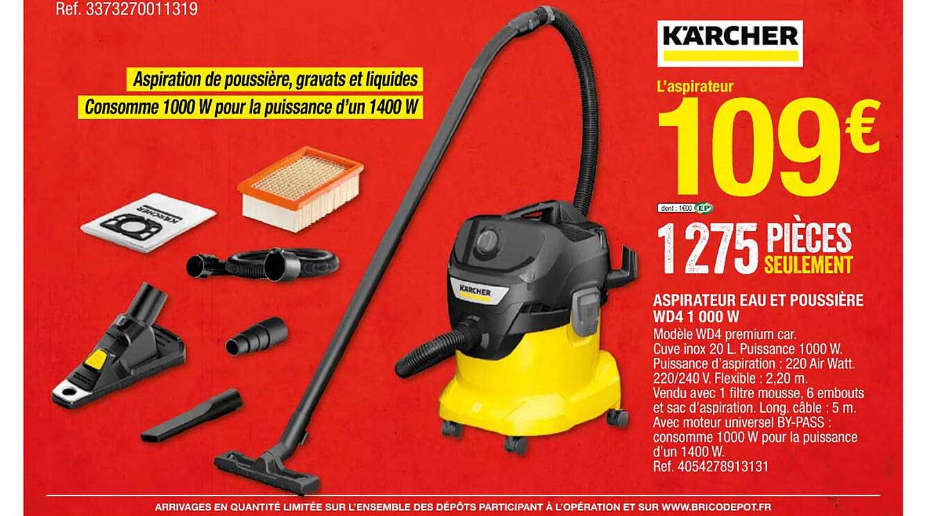 Aspirateur Eau Et Poussière Wd4 1 000 W Kärcher
