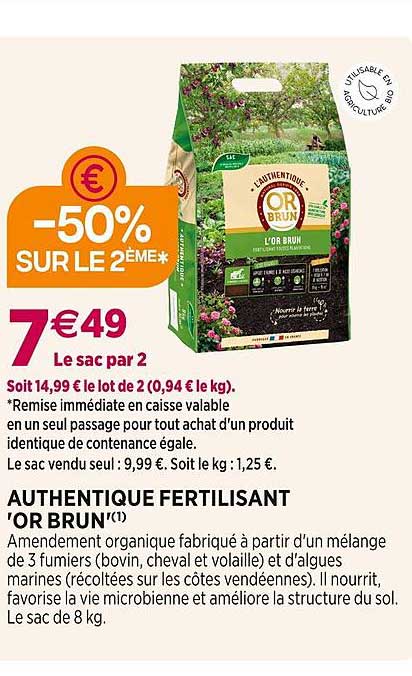 authentique fértilisant 'or brun'