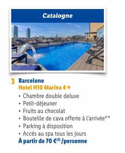 barcelone : hôtel h10 marina 4*