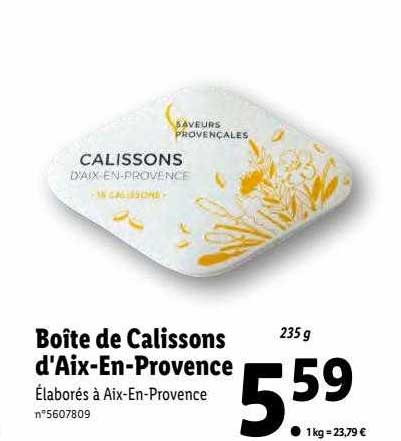 boîte de calissons d'aix-en-provence