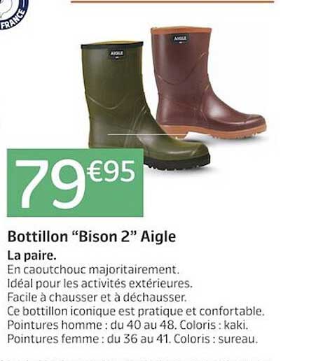 bottillon "bison 2" aigle la paire