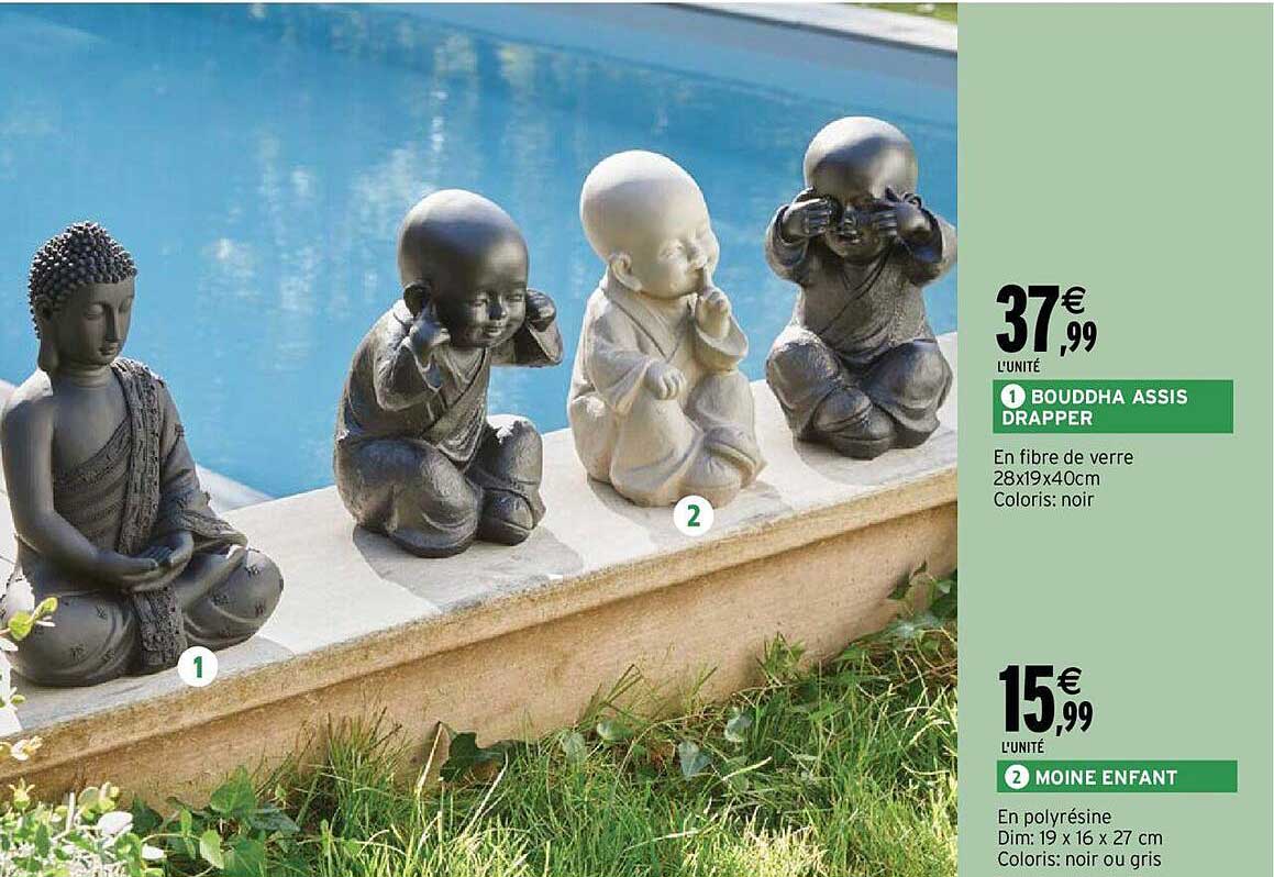 bouddha assis drapper, moine enfant