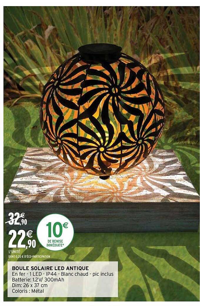 boule solaire led antique