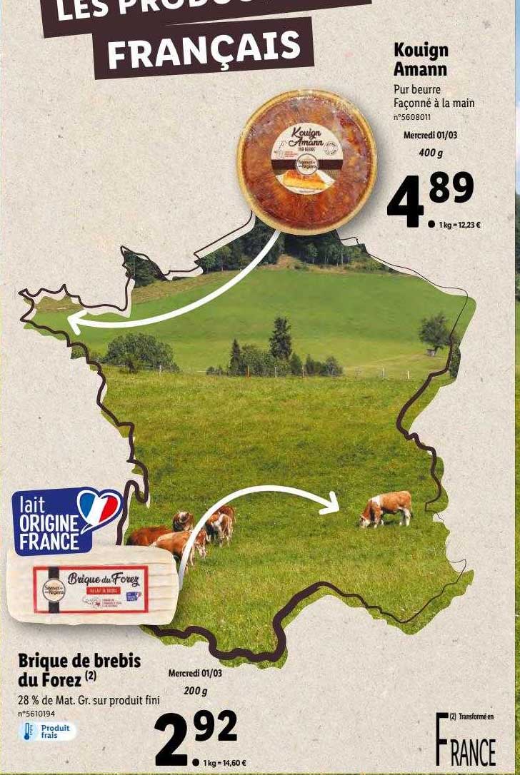 brique de brebis du forez, kouign amann