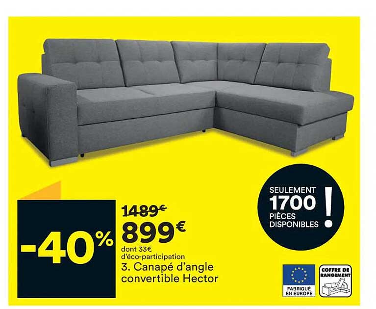 canapé d'angle convertible hector