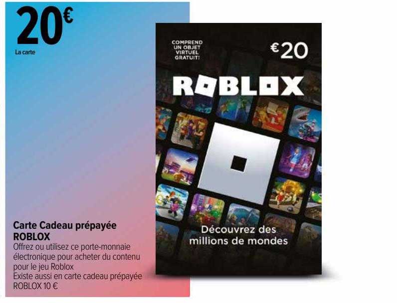 carte cadeau prépayée roblox