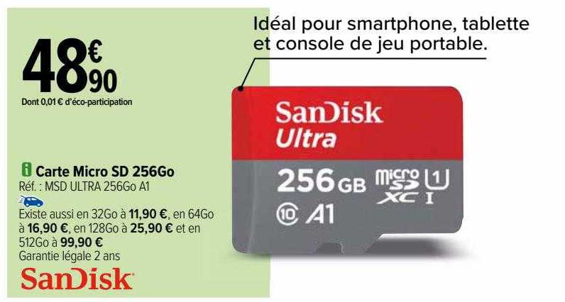 carte micro sd 256go sandisk