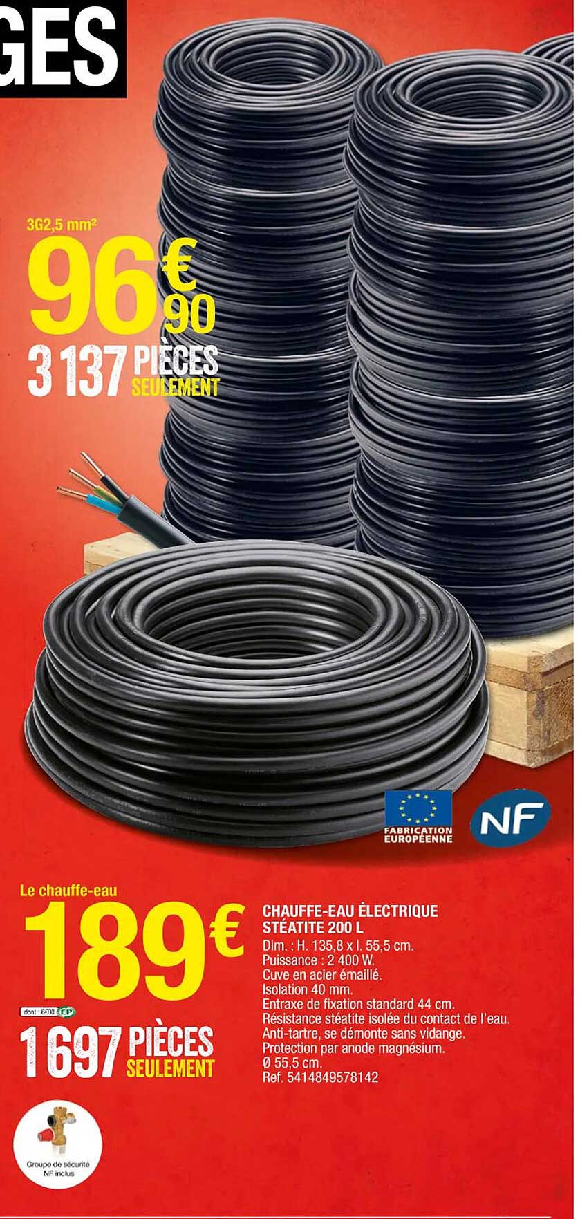 chauffe-eau électrique stéatite 200l