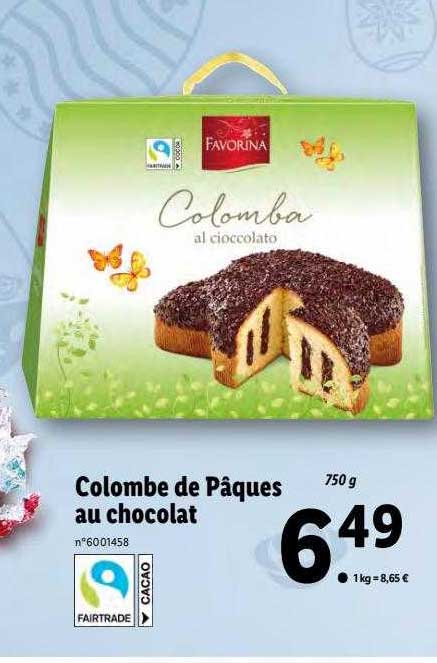 colombe de pâques au chocolat favorina
