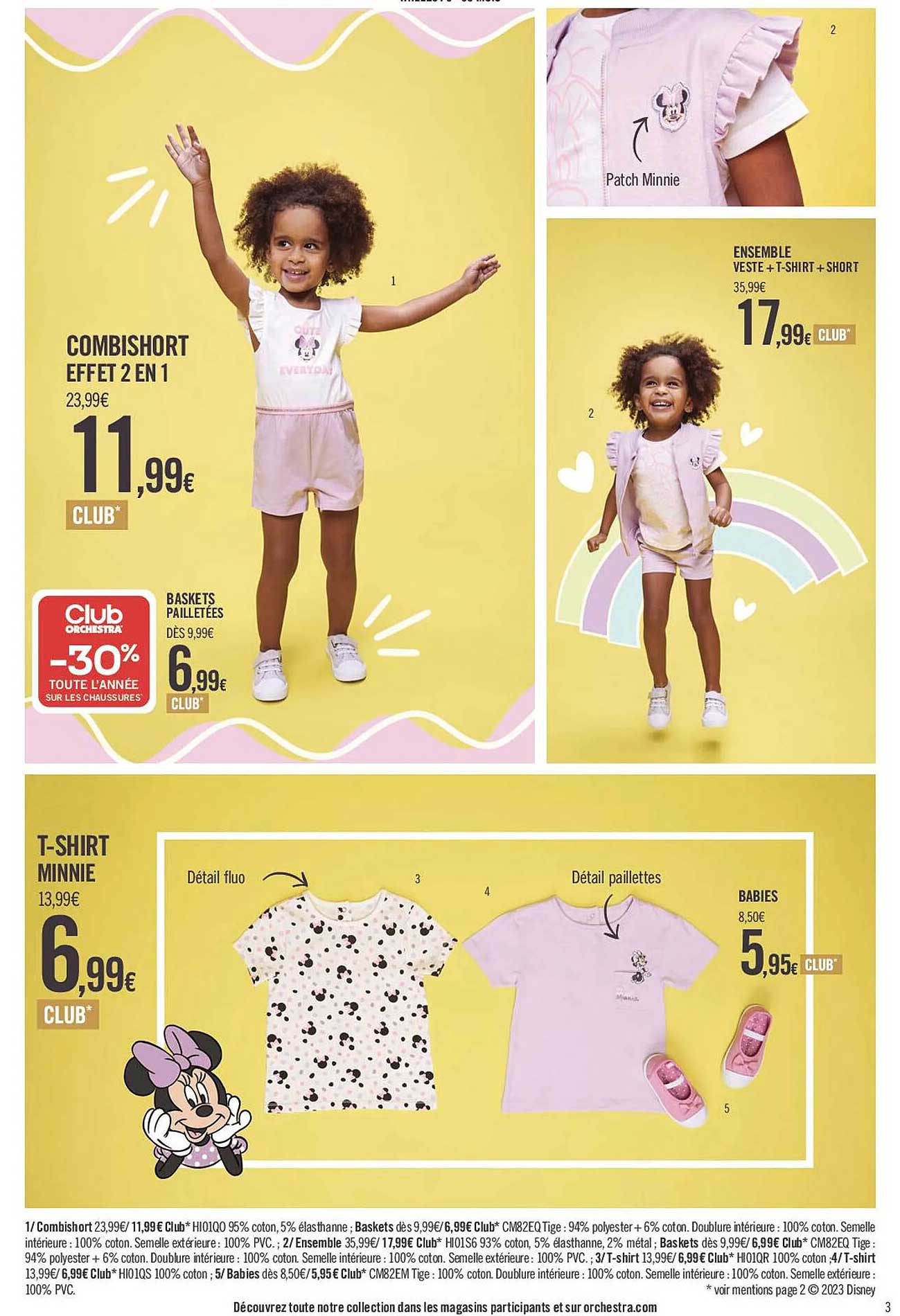 combishort effet 2 en 1, t-shirt minnie, ensemble, babies