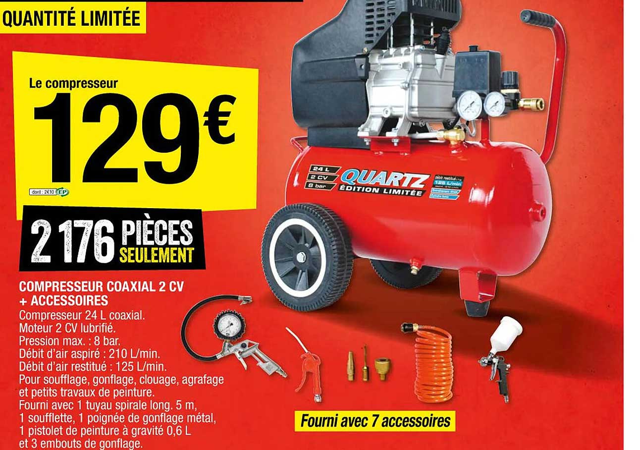 Compresseur Coaxial 2 Cv + Accessoires