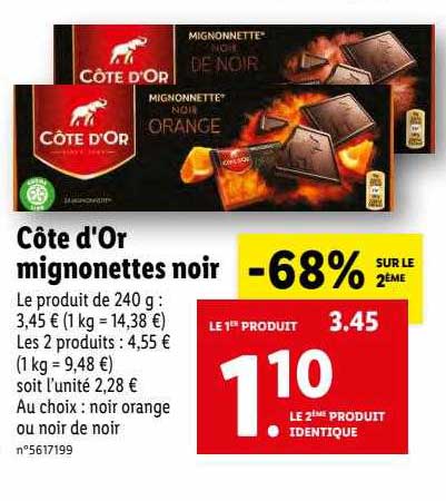 Côte D'or Mignonettes Noir