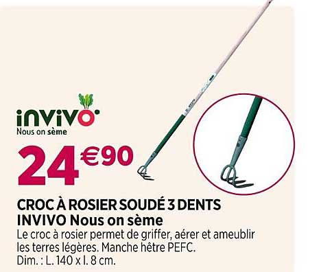 croc à rosier soudé 3 dents invivo nous on sème