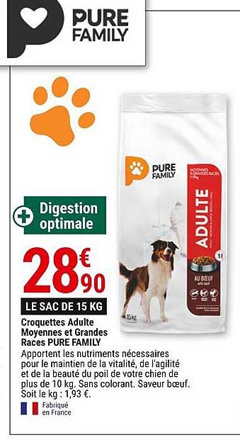 croquettes adulte moyenne et grandes races pure family