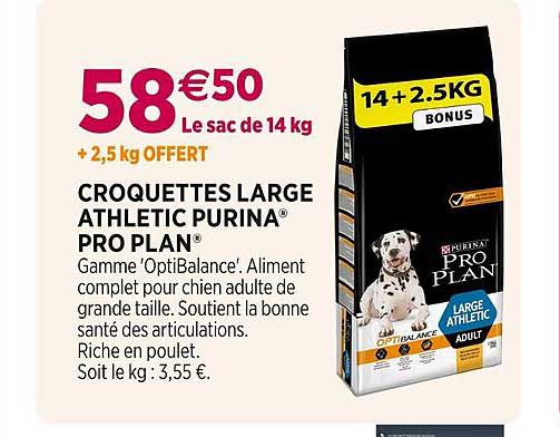 croquettes large athletic purina pro plan