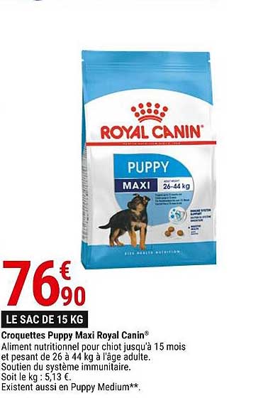 croquettes puppy maxi royal canin