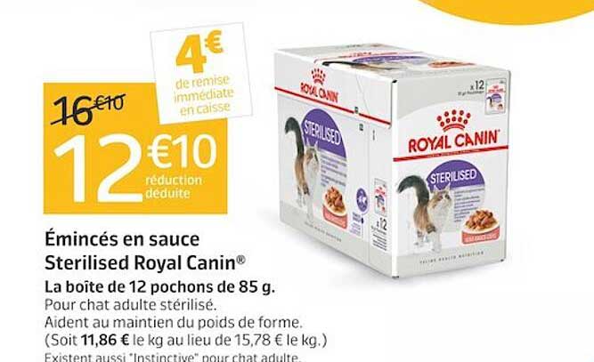 émincés en sauce sterilised royal canin