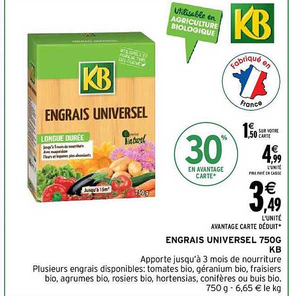 engrais universel 750g kb