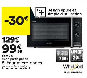 four micro-ondes monofonction whirlpool