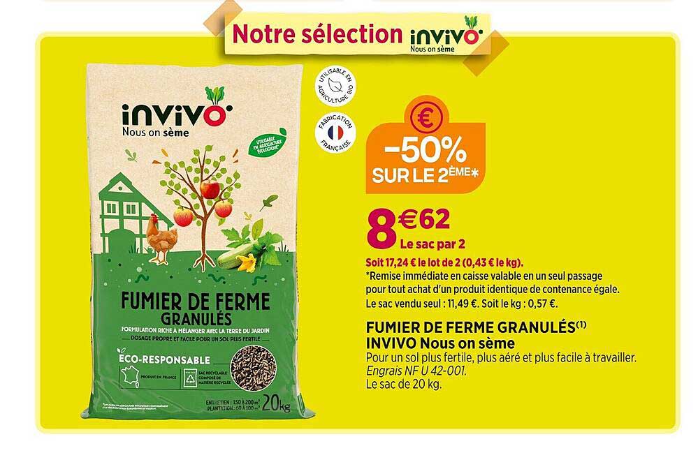 fumier de ferme granulés invivo nous on sème