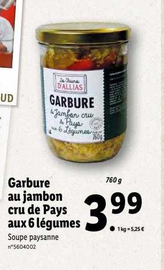 garbure au jambon cru de pays aux 6 légumes