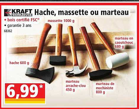 hache, massette ou marteau kraft werkzeuge