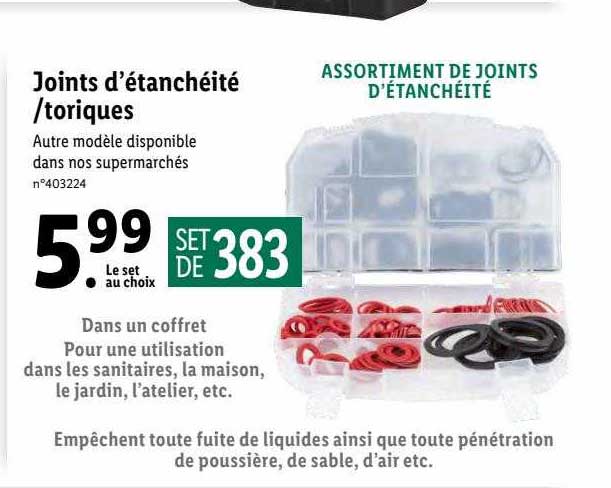 joints d'étanchéité - toriques