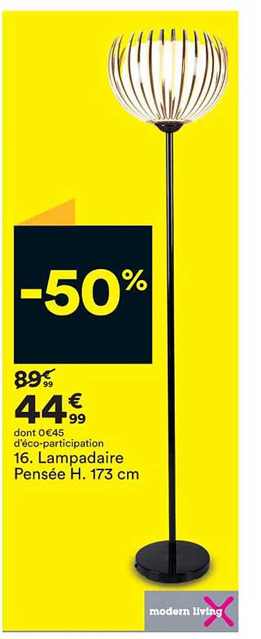 lampadaire pensée h. 173 cm modern living