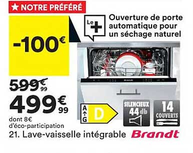 lave-vaisselle intégrable brandt