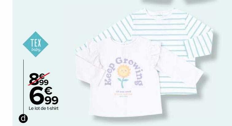 le lot de t-shirt tex baby