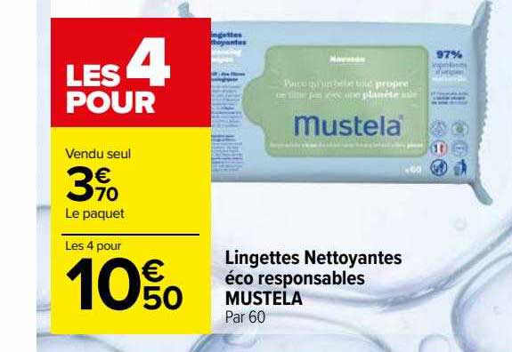 lingettes nettoyantes éco responsables mustela