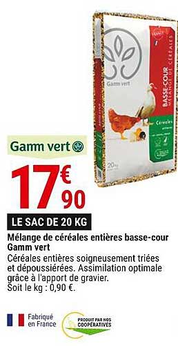 mélange de céréales entières basse-cour gamm vert