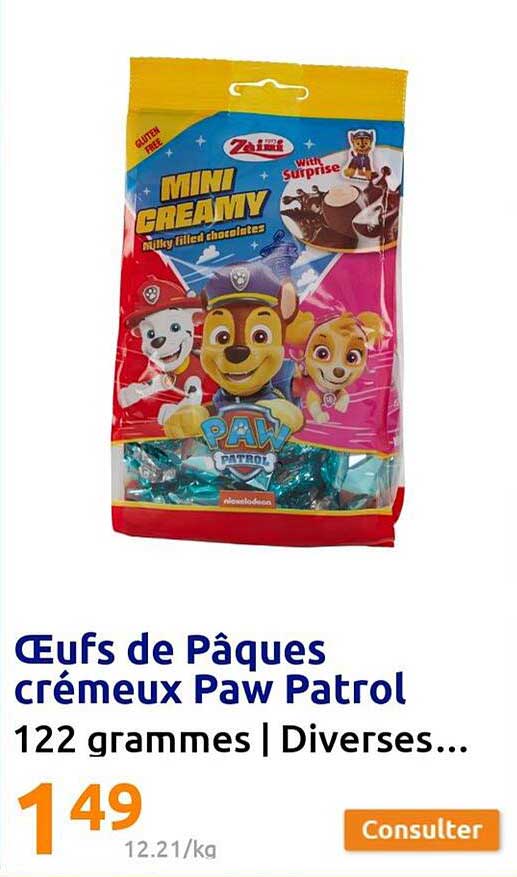 œufs de pâques crémeux paw patrol