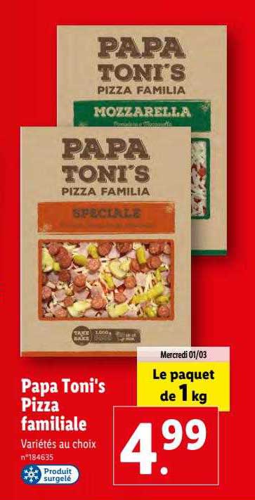 papa toni's pizza familiale