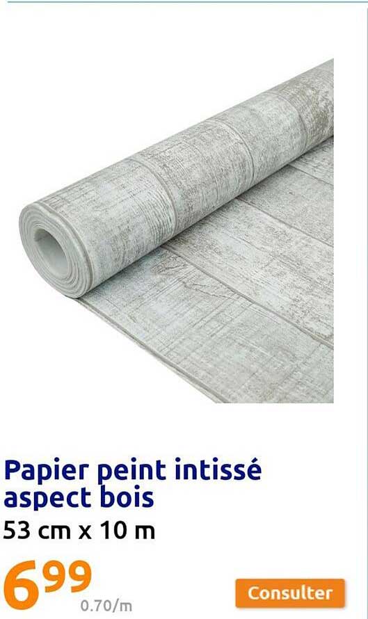 papier peint intissé aspect bois