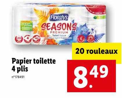 papier toilette 4 plis floralys