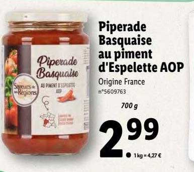 Piperade Basquaise Au Piment D'espelette Aop