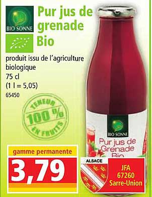 pur jus de grenade bio bio sonne