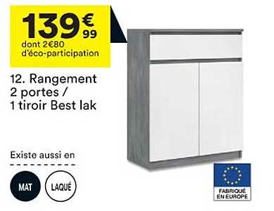 rangement 2 portes - 1 tiroir besk lak