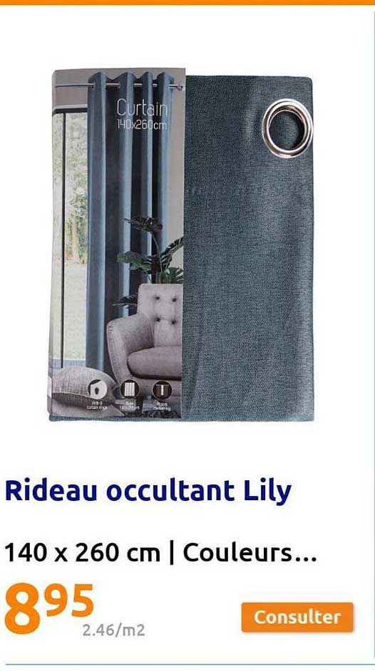 rideau occultant lilly
