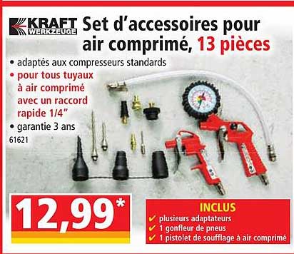 set d'accessoires pour air comprimé, 13 pièces kraft werkzeuge
