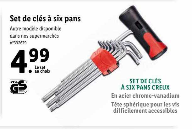 set de clés à six pans