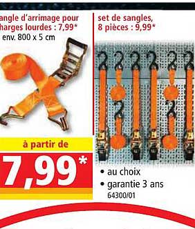 set de sangles, 8 pièces, sangle d'arrimage pour charges lourdes