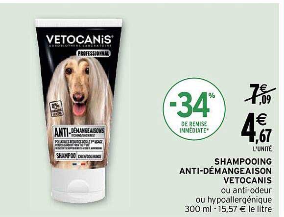 shampooing anti-démangeaison vetocanis